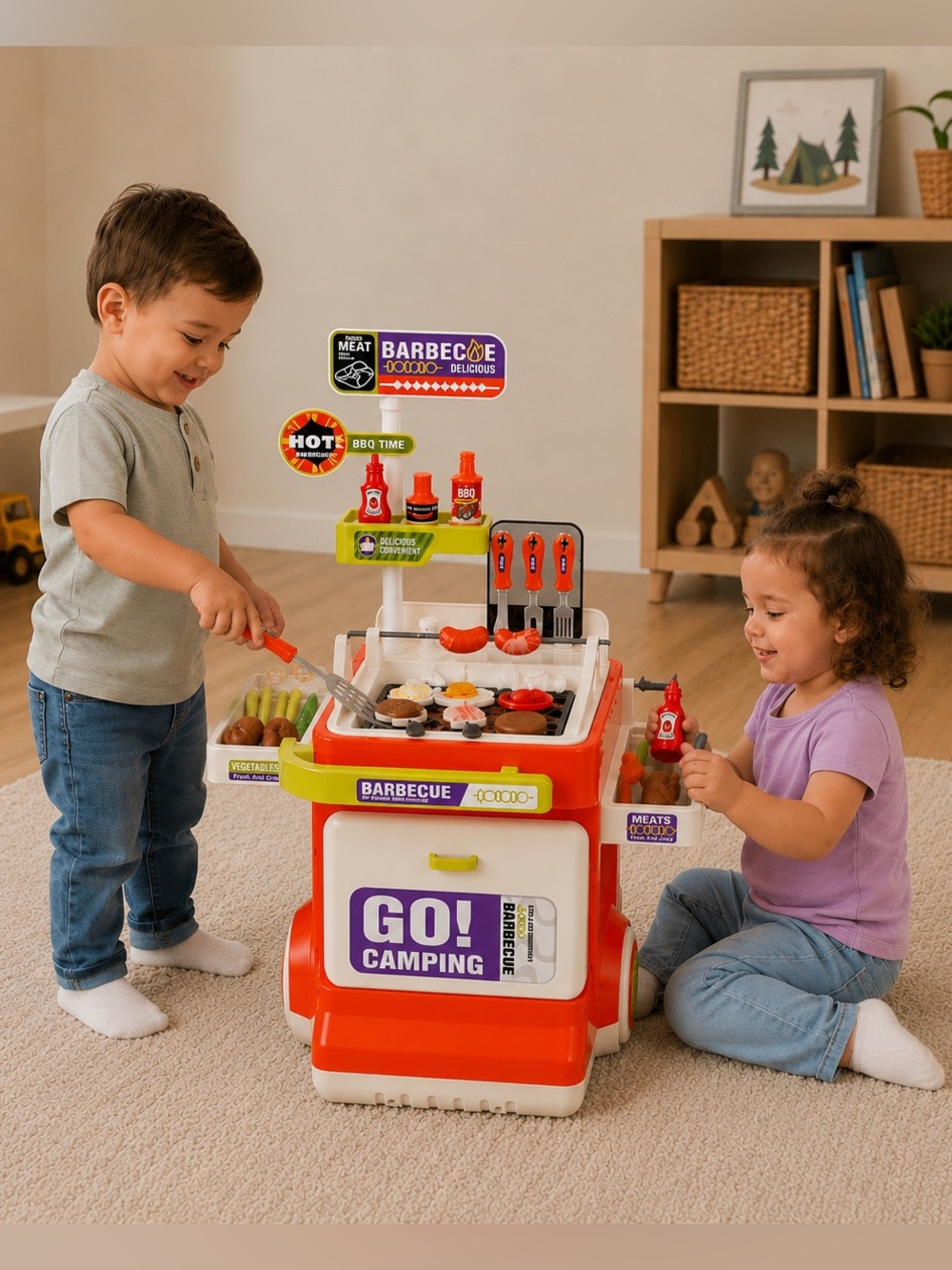 NEW Kids BBQ cooking toy kitchen set